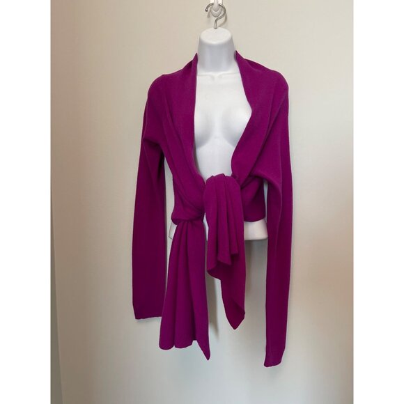 DKNY Womens Open Front Cardigan P/S Purple Wool and cashmere. - Picture 2 of 13